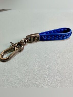 Braided Blue Key & Card Holder Lanyard with Metal Clip